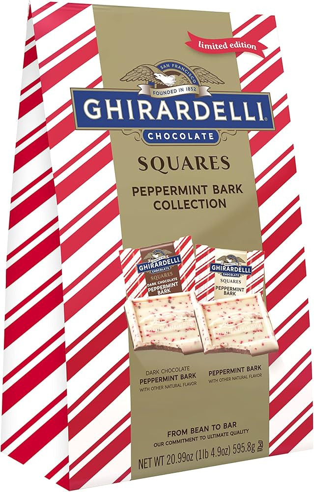 GHIRARDELLI Chocolate Squares, Peppermint Bark Assorted Chocolates, 20.99 OZ Bag | Amazon (US)