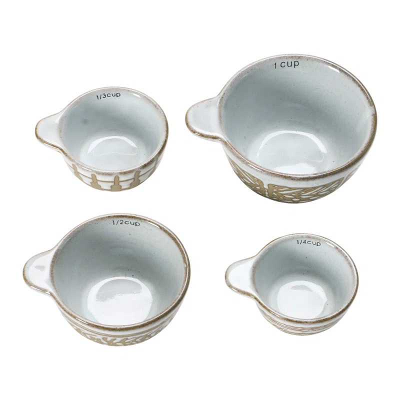 Creative Co-Op 4 -Piece Ceramic Measuring Cup Set | Wayfair North America