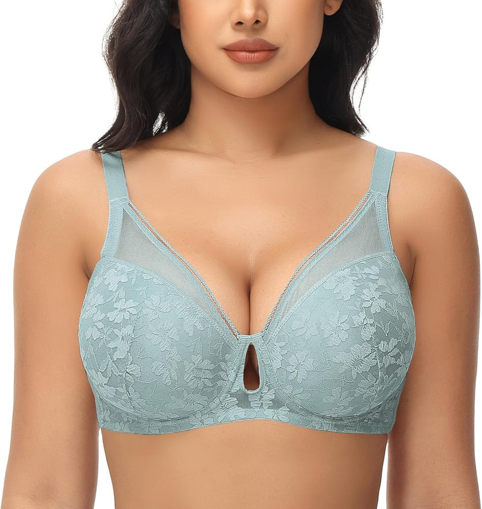 FallSweet Lace Push Up Bras for Women Underwire Padded Add one Cup Bra in Lace Sexy Brassiere | Amazon (US)