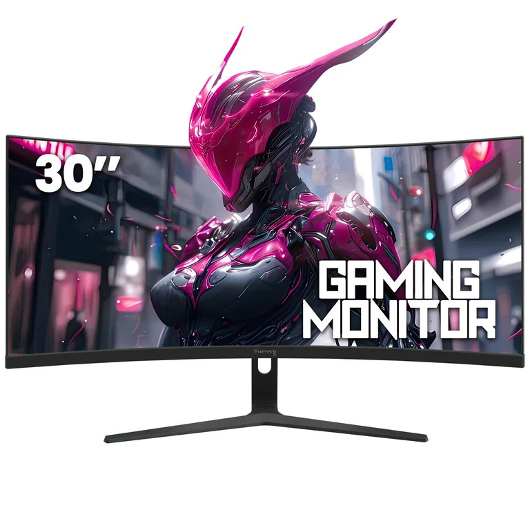 Suevery 30" Curved Ultrawide Monitor WFHD 200Hz 1500R HDMI DP Black | Walmart (US)