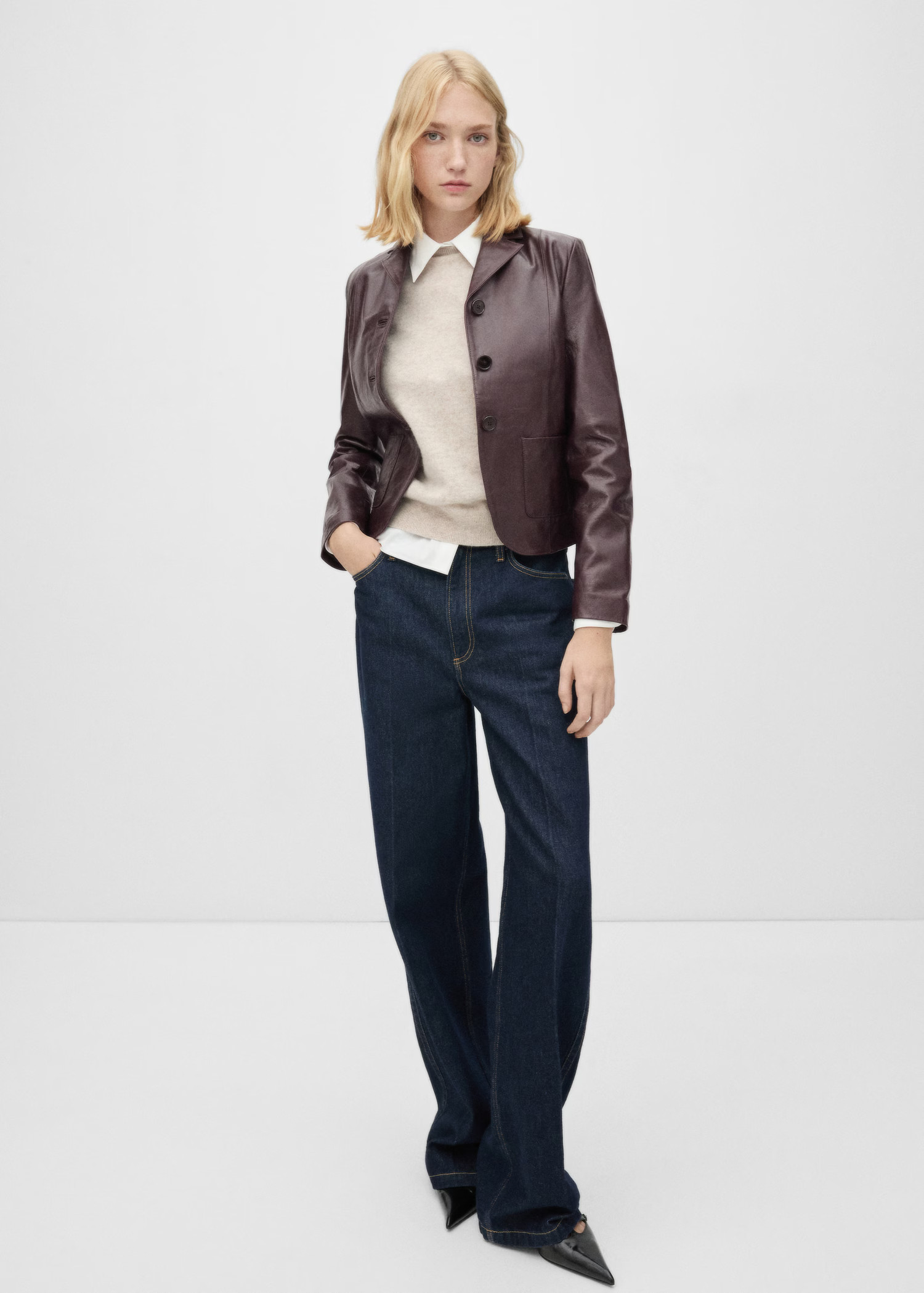 100% leather jacket with pockets | Mango (US/MX/AU)