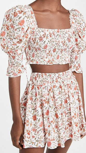Puff Sleeve Floral Top | Shopbop