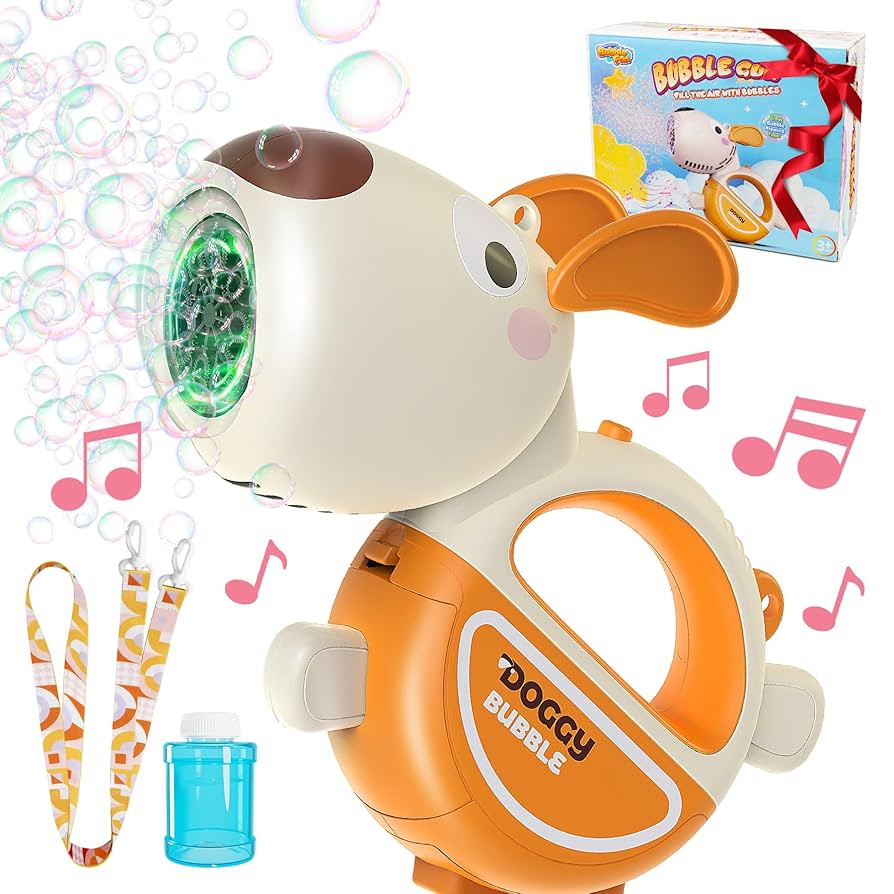 Bubble Gun with Handle & Strap, Portable Automatic Dog Bubble Machine Gun for Toddlers Kids 1-3 4... | Amazon (US)