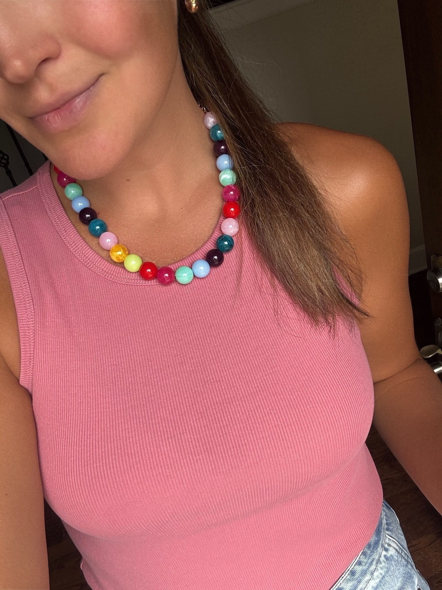 Colorful resin necklace 🩷💛🩵💜💚

Resin jewelry, whimsy

#LTKgrwm #LTKootd #LTKSaleAlert