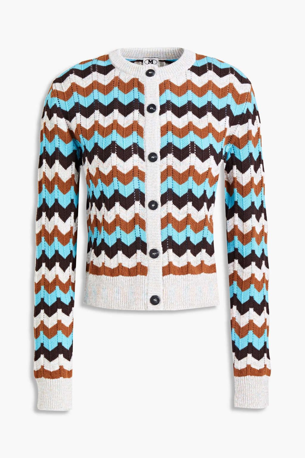 Pointelle-trimmed striped wool-blend cardigan | The Outnet (US and CA)