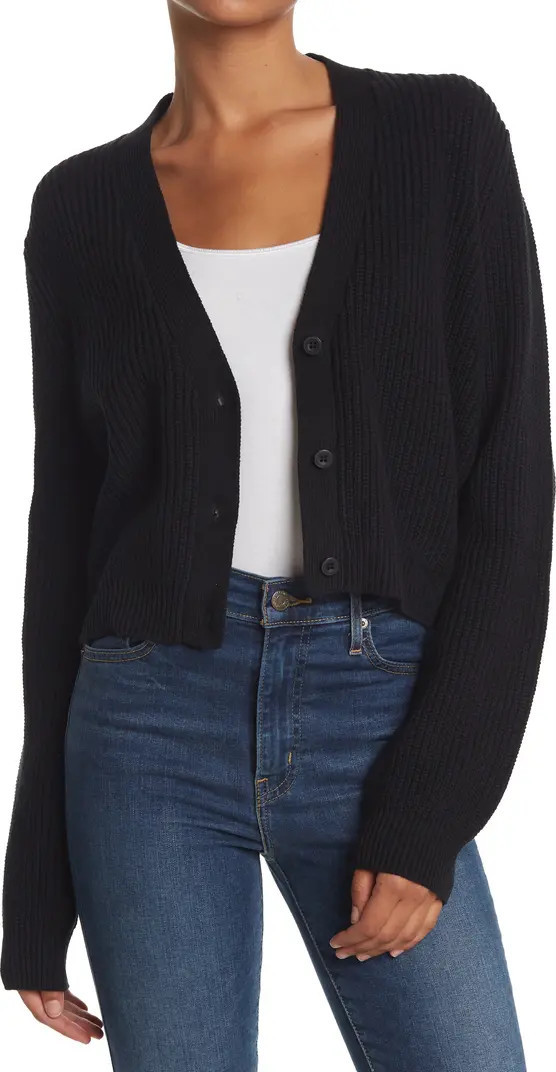 Button-Up Cropped Knit Cardigan | Nordstrom Rack