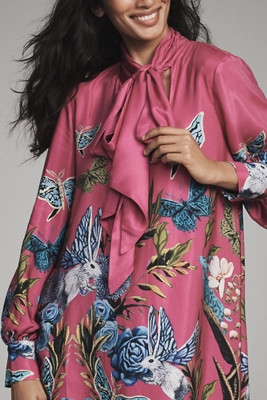 The Caroline Tie-Neck Mini Dress by Maeve | Anthropologie (US)