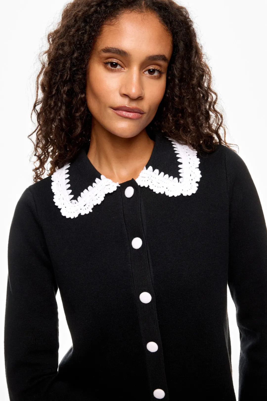 CeCe Cardigan With Crochet Trim Collar | Rent the Runway