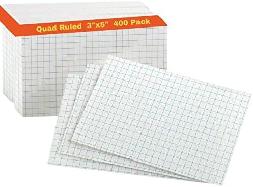 1InTheOffice Graph Ruled Index Cards, 3 x 5 Index Cards Ruled, Lined Notecards 3x5, Small Index C... | Amazon (US)