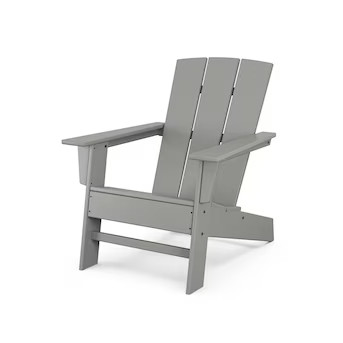 allen + roth by POLYWOOD Oakport Slate Grey HDPE Frame Stationary Adirondack Chair with Slat Seat... | Lowe's