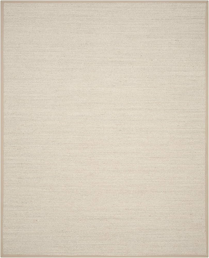 SAFAVIEH Natural Fiber Collection Area Rug - 8' x 10', Marble & Linen, Border Sisal Design, Easy ... | Amazon (US)