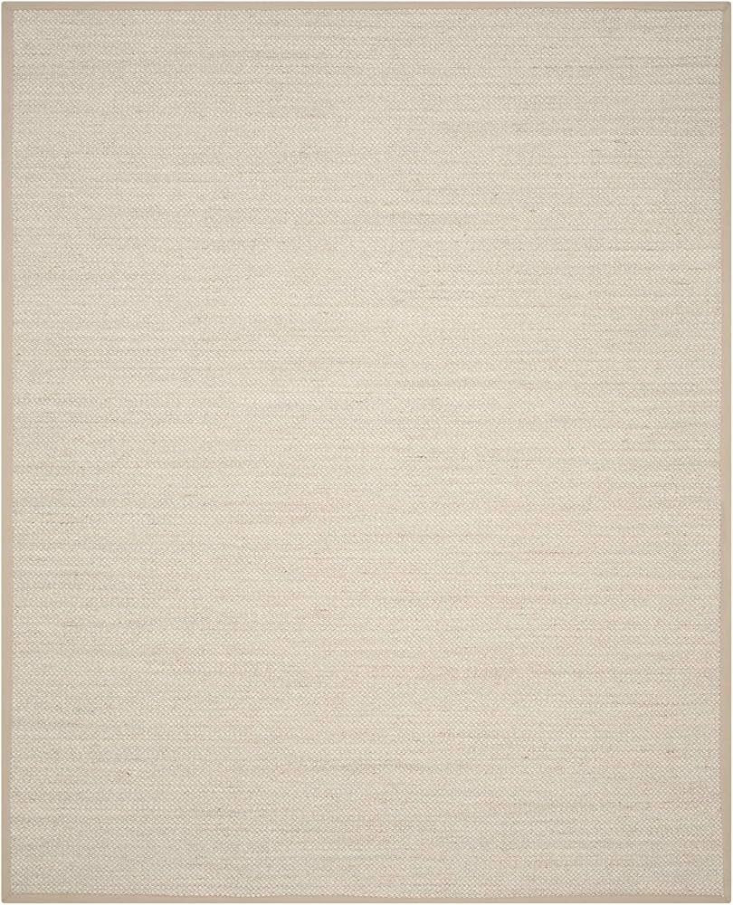 SAFAVIEH Natural Fiber Collection Area Rug - 8' x 10', Marble & Linen, Border Sisal Design, Easy ... | Amazon (US)