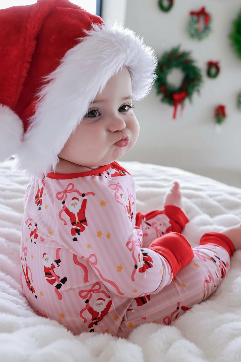 Christmas Bamboo Convertible Zipper Romper | Jolly Ribbons | Caden Lane