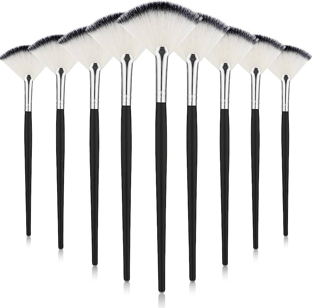 9 Pieces Facial Brushes Fan Mask Brushes, Soft Facial Applicator Brushes Tools for Peel Glycolic ... | Amazon (US)