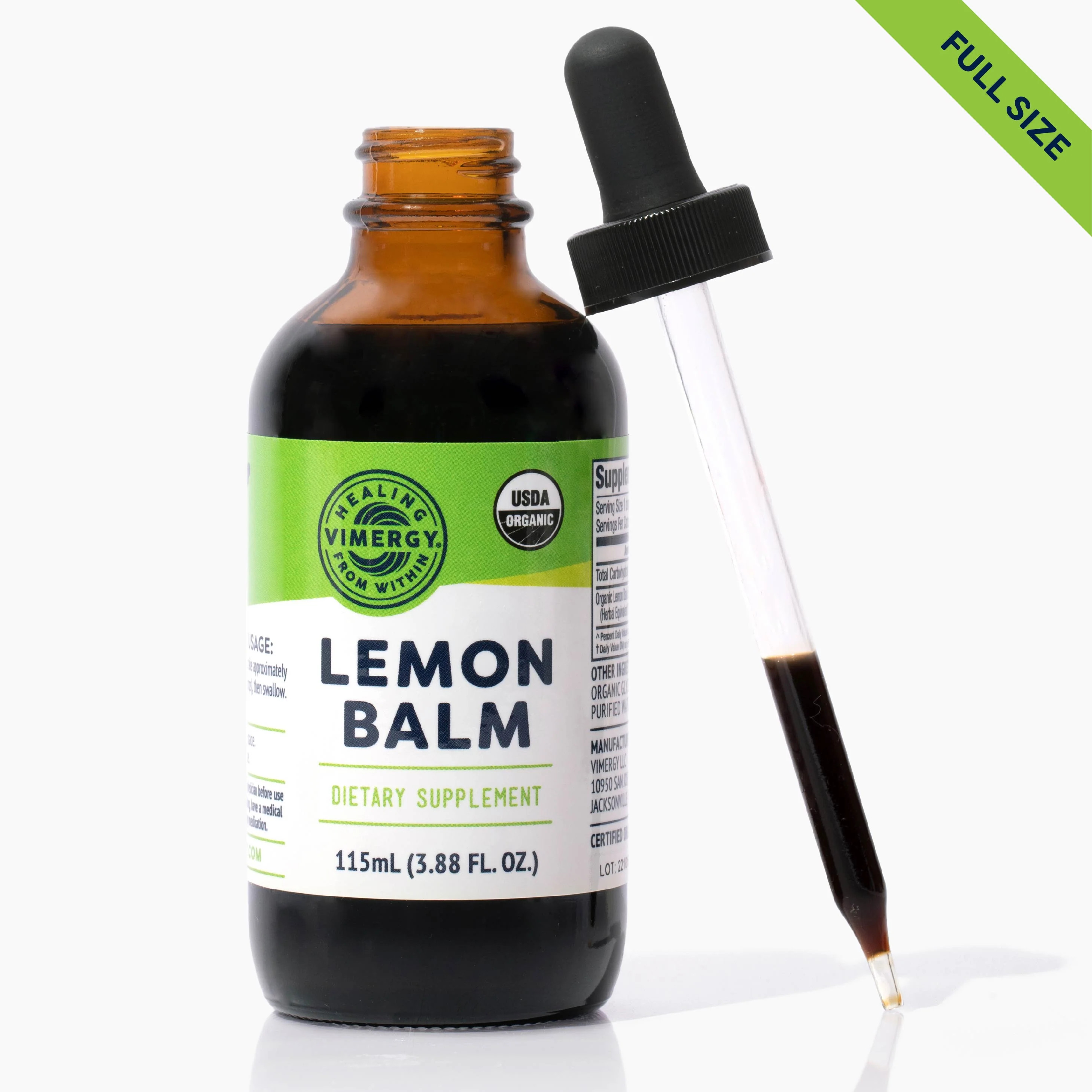 Lemon Balm Supplement | Organic Lemon Balm 115mL | Vimergy