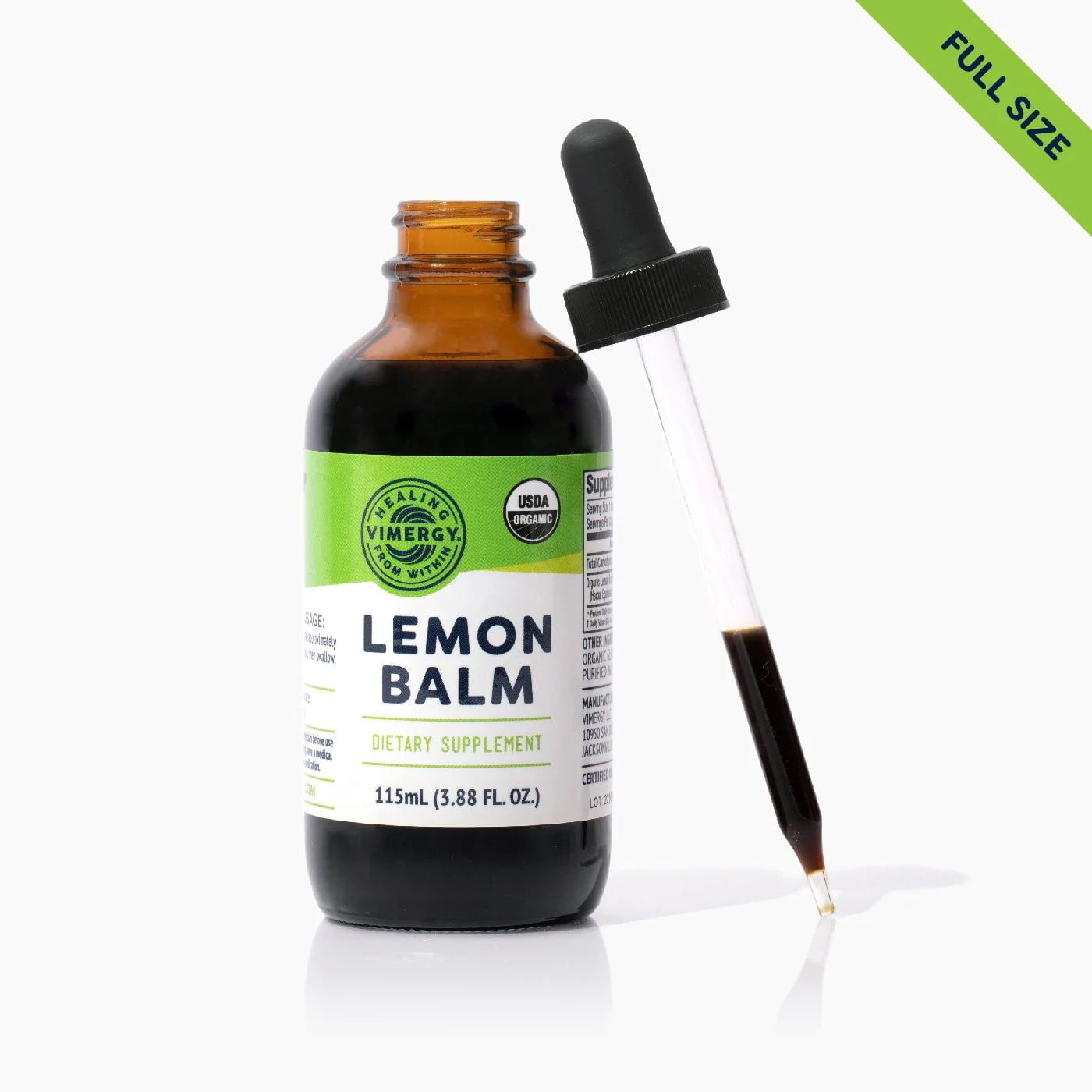 Lemon Balm Supplement | Organic Lemon Balm 115mL | Vimergy