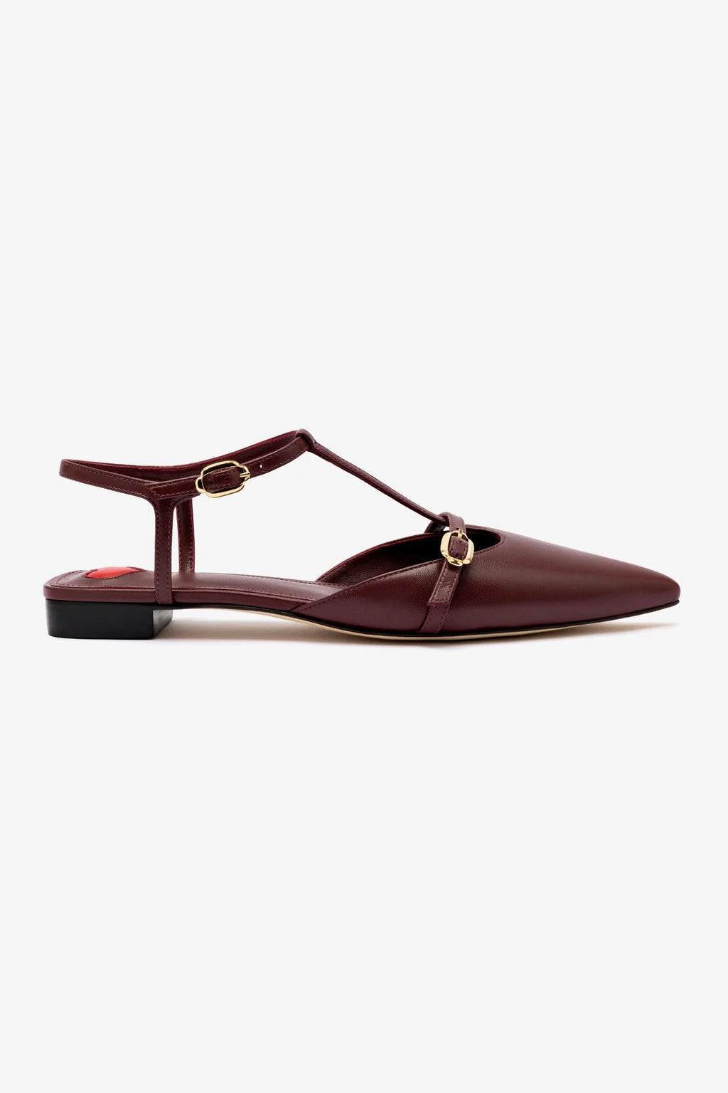 Grace Flat In Burgundy Leather | Larroude