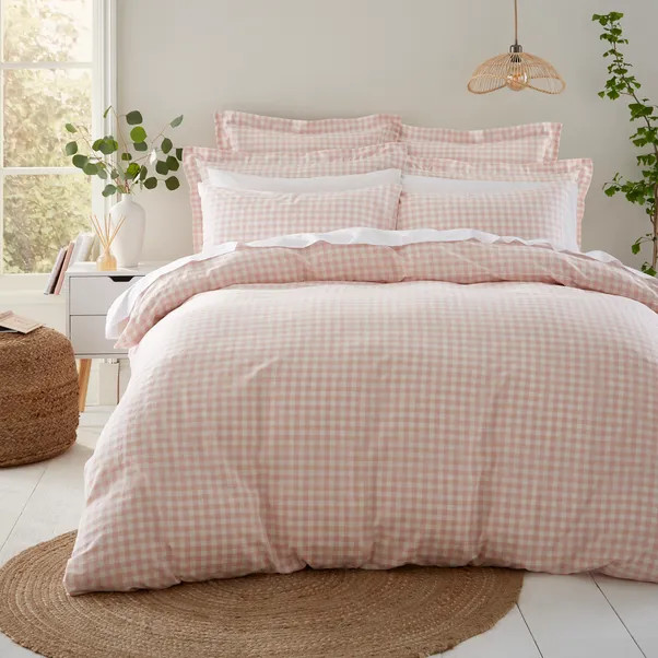 Portloe Woven Gingham Duvet Cover & Pillowcase Set | Dunelm (migrated)