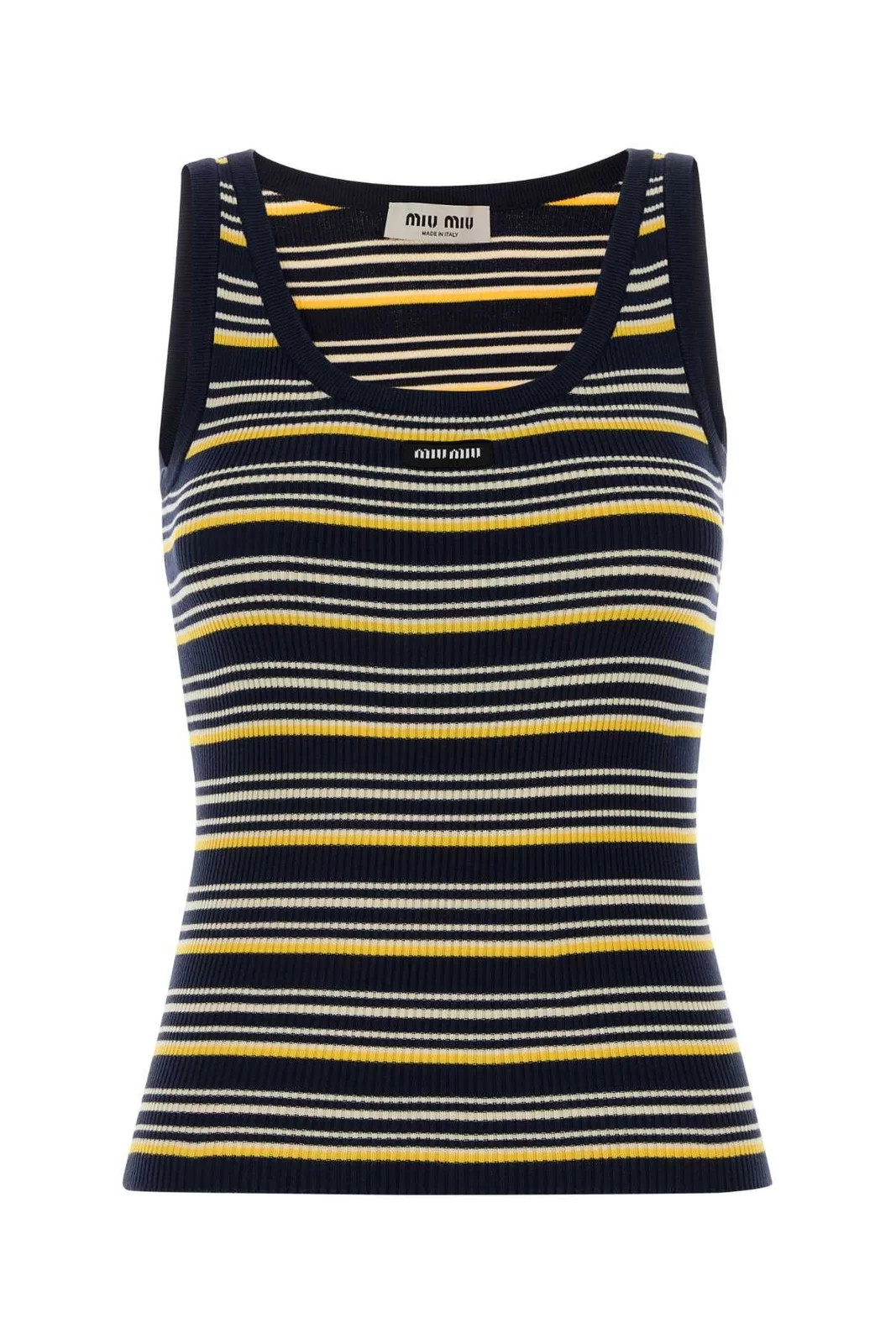 Miu Miu Striped Ribbed Vest | Cettire Global
