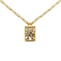 "K" Sun Ray Initial Necklace | Sequin | Sequin