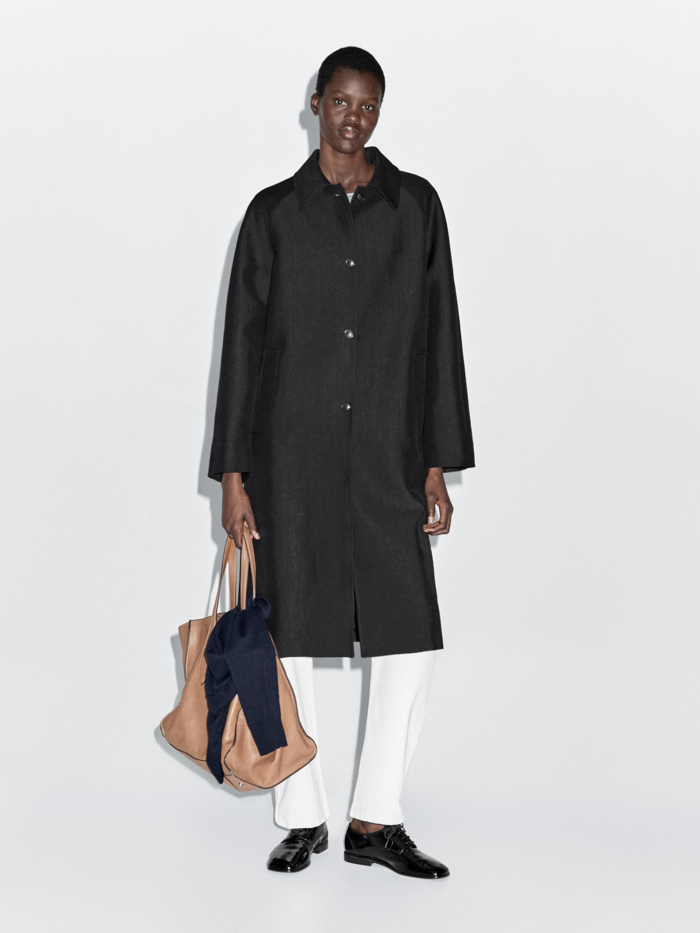 Long wool blend coat | Massimo Dutti US