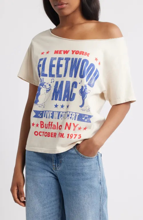 Daydreamer Fleetwood Mac Live Cotton Graphic T-Shirt in Dirty White at Nordstrom, Size Small | Nordstrom