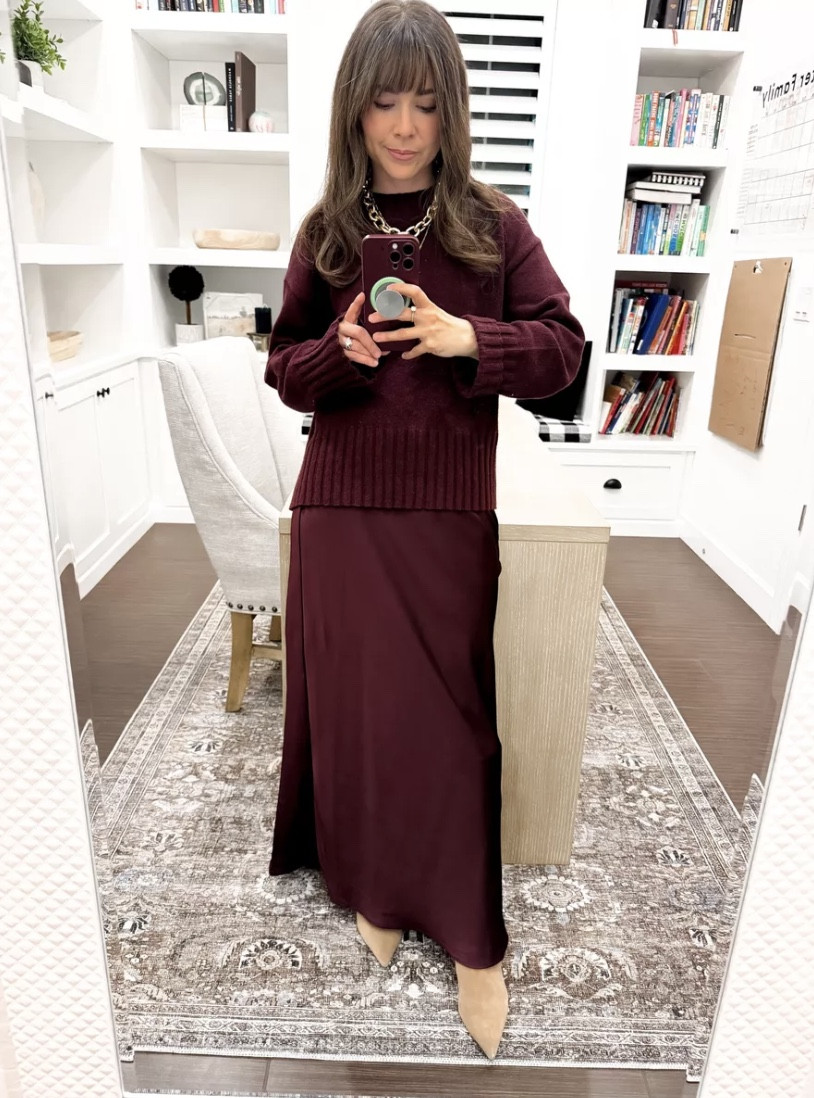 The cutest holiday outfit! Sweater small Skirt xs Boots 5.5.

Holiday fashion, burgundy color trend, winter style, trendy mom fashion, matching set, holiday party outfit 

#LTKSeasonal #LTKHoliday #LTKStyleTip