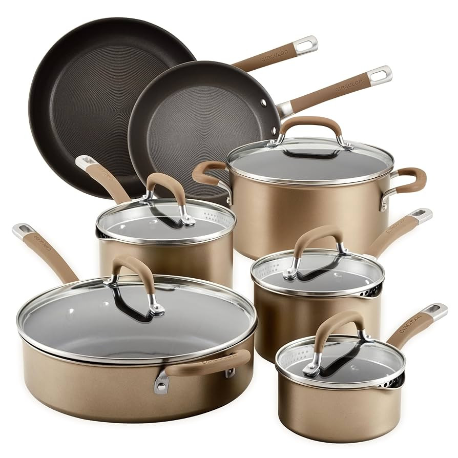 Circulon Premier Professional Hard Anodized Nonstick Cookware Induction Pots and Pans Set, 12 Pie... | Amazon (US)