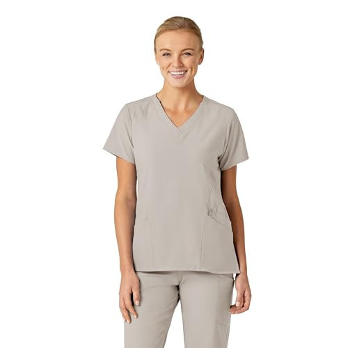 Wink W123 Scrubs for Women, Stylized V-Neck Scrub Top - Cloud, XL | Amazon (US)