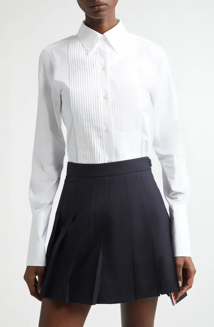 Plissé Bib Button-Down Shirt | Nordstrom