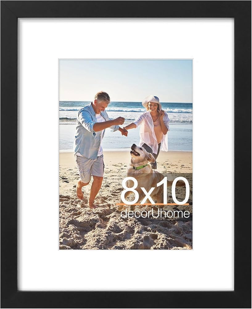 decorUhome 8x10 Picture Frame, Display Pictures 5x7 with Mat or 8x10 without Mat, Wall & Tabletop... | Amazon (US)