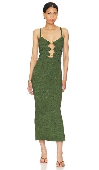 Normani Midi Dress in Olive | Revolve Clothing (Global)