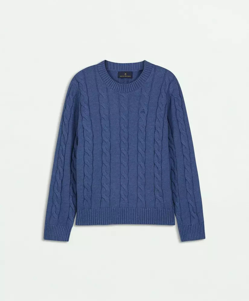 Boys Cotton Cable Crewneck Sweater | Brooks Brothers