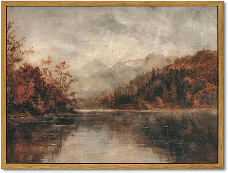 MOXELART Framed Canvas Wall Art Vintage Decor, Retro Fall Wall Art for Living Room Decor, Rustic ... | Amazon (US)