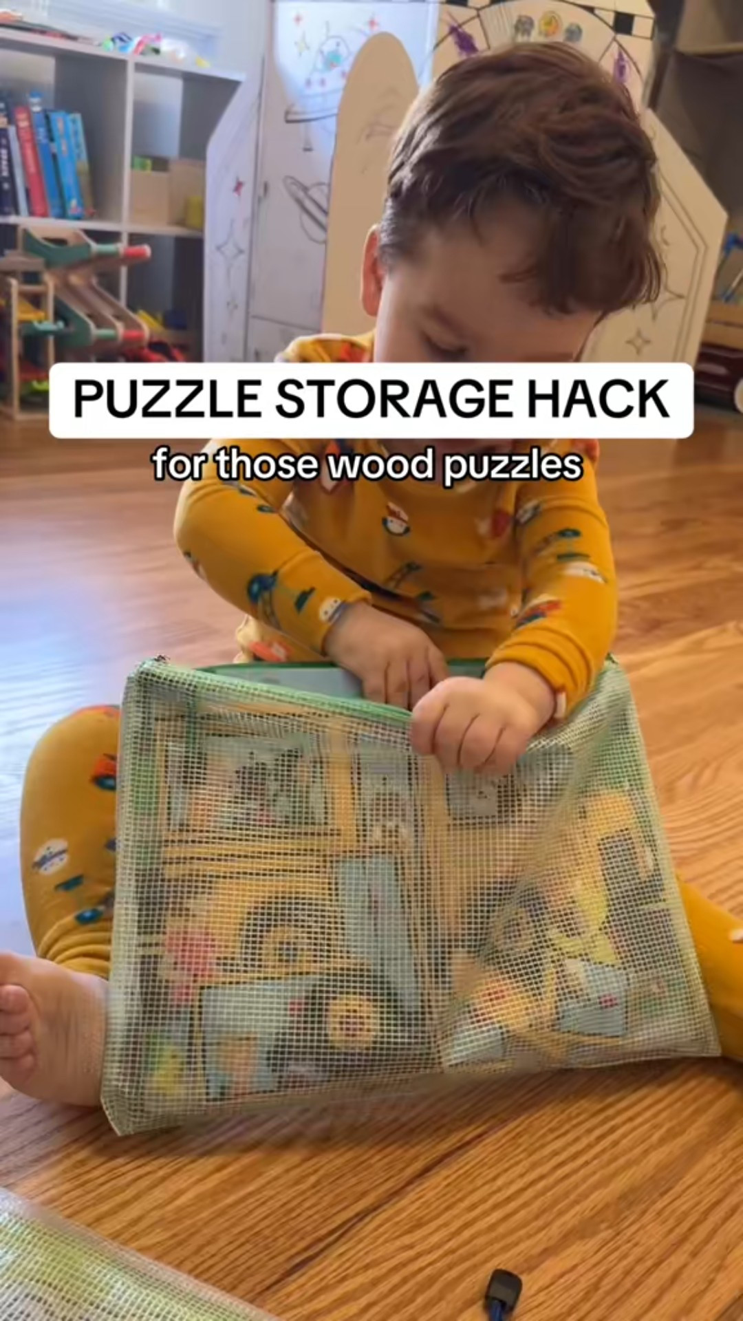 Zipper bags are the best for storing kids wooden puzzles or any multi piece toys! We use them for so much. #getorganized #toysstorage 

#LTKmomlife