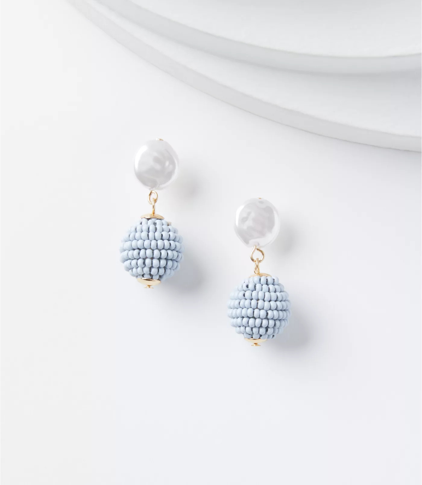 Pearlized Bauble Drop Earrings | LOFT
