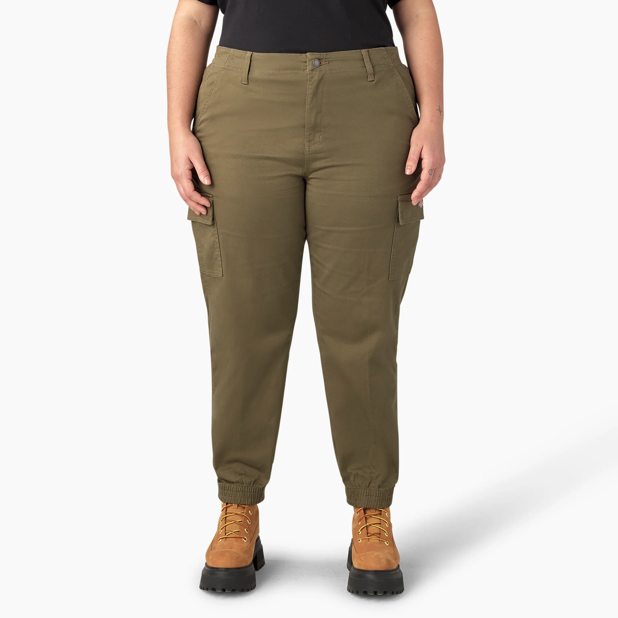 Dickies Women's Plus High Rise Fit Cargo Pants in Military Green size 18W | Dickies