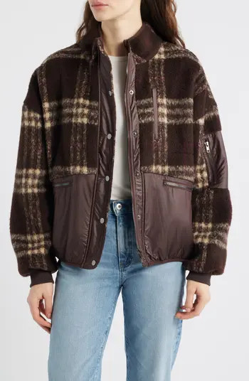Lucien Leopard Mixed Media Jacket | Nordstrom