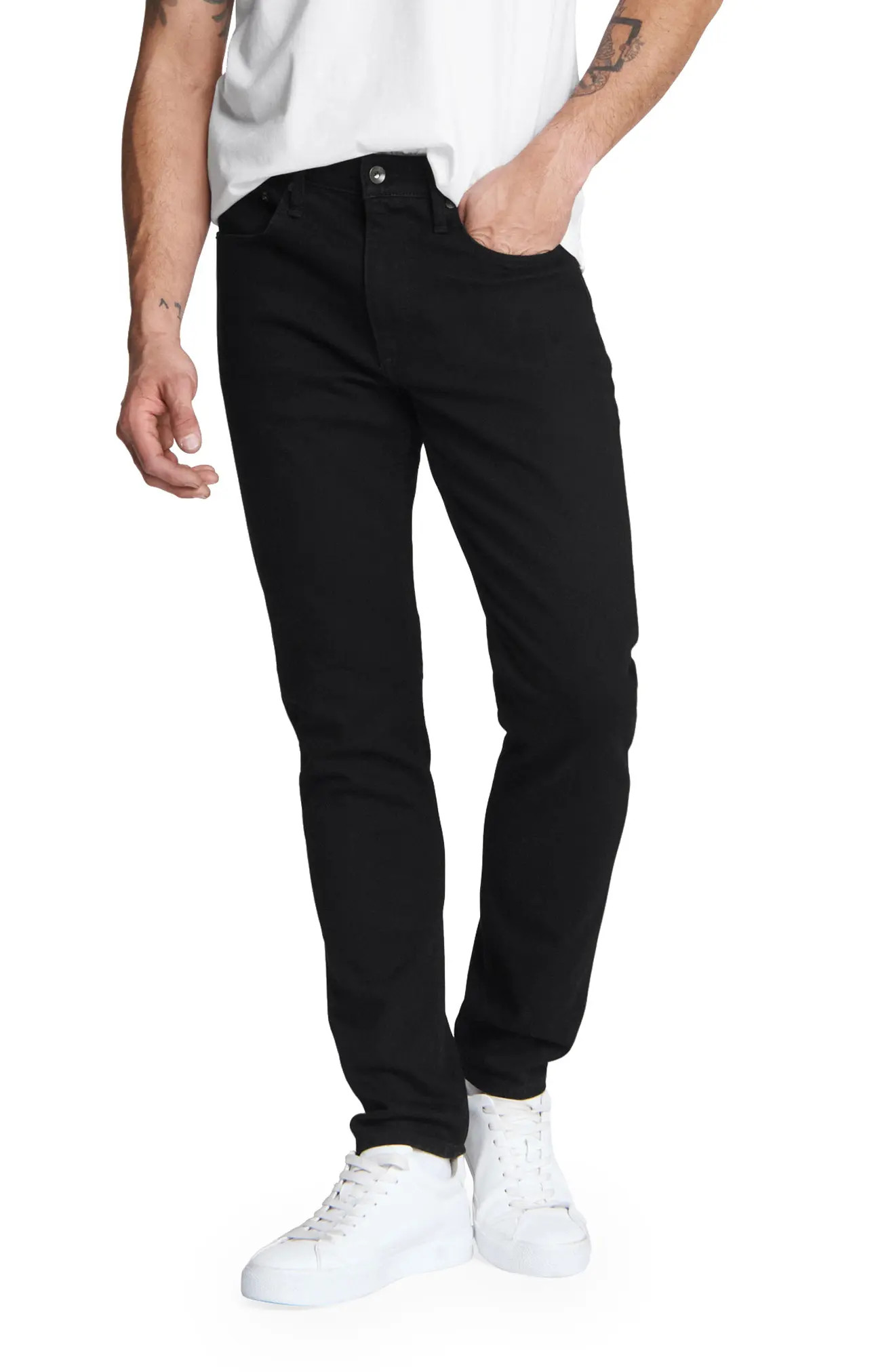 rag & bone Fit 2 Authentic Stretch Slim Jeans in Black at Nordstrom, Size 33 X 32 | Nordstrom