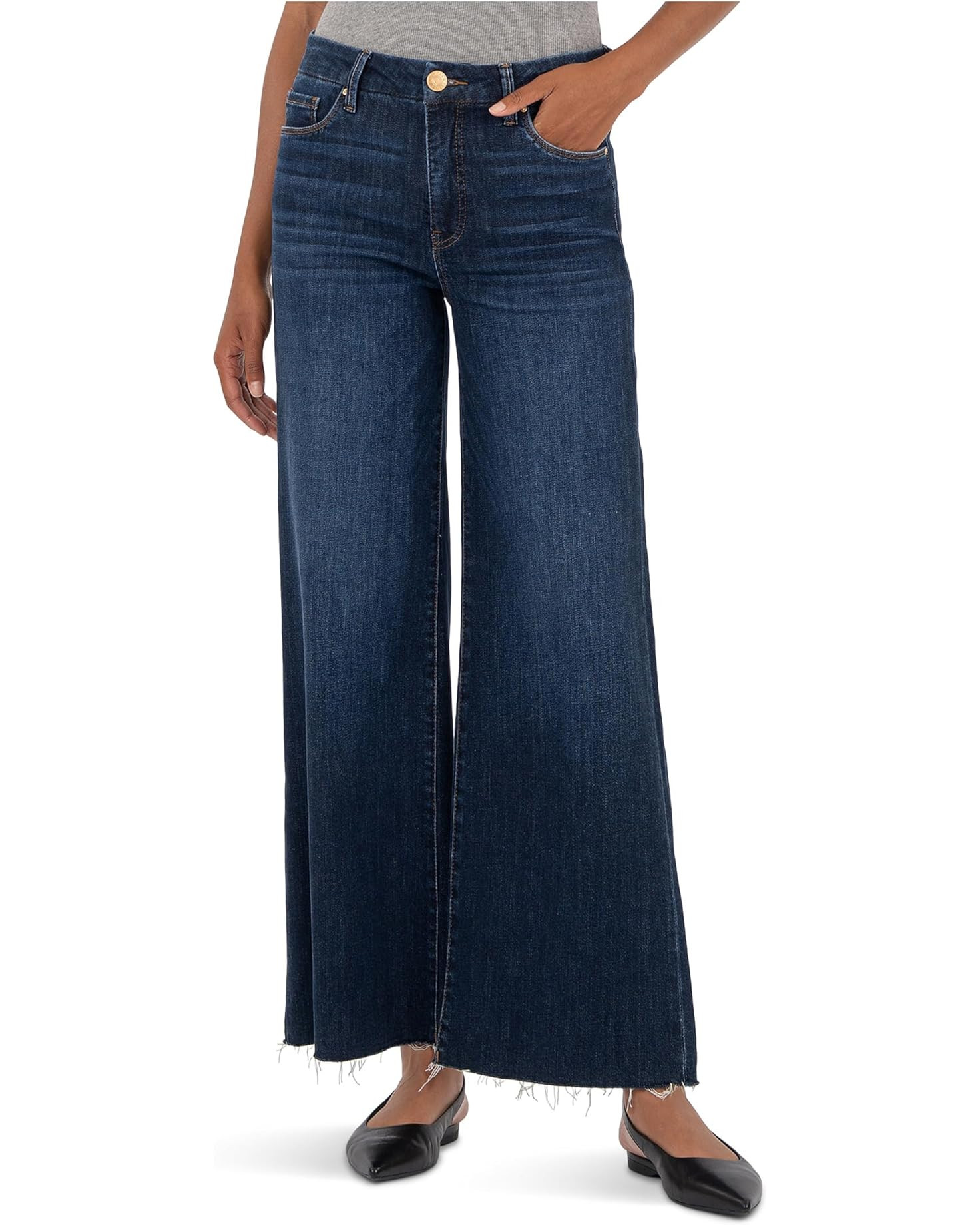 Meg High-Rise Fab Ab Wide Leg Raw Hem | Zappos