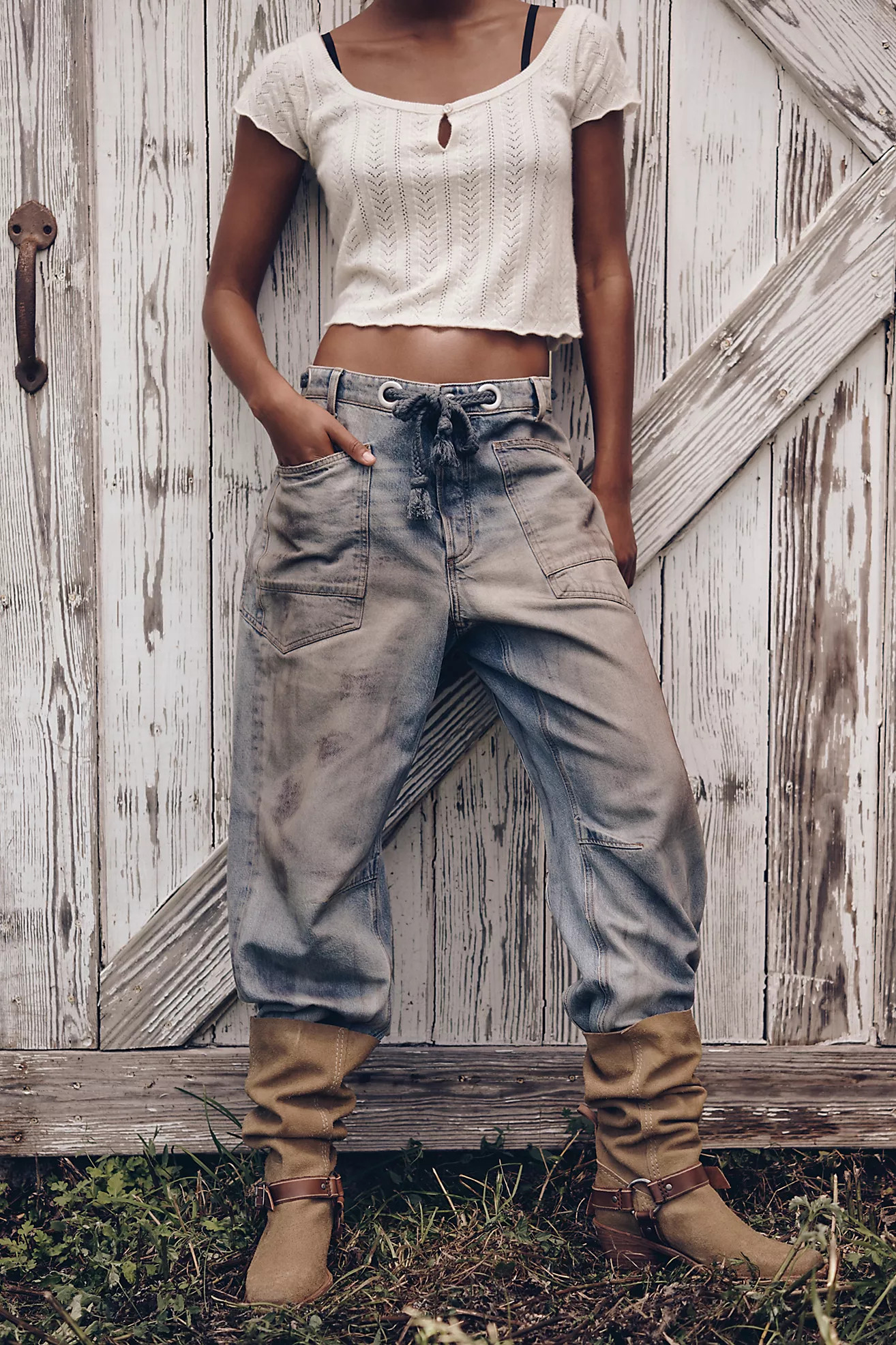 We The Free Moxie Pull-On Barrel Jeans | Free People (Global - UK&FR Excluded)