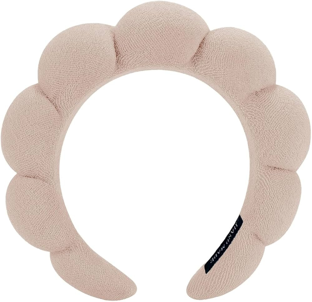 AOENJIE Spa Headbands for Washing Face or Makeup, Sponge Bubble Skincare Headbands, Puffy Terry C... | Amazon (US)