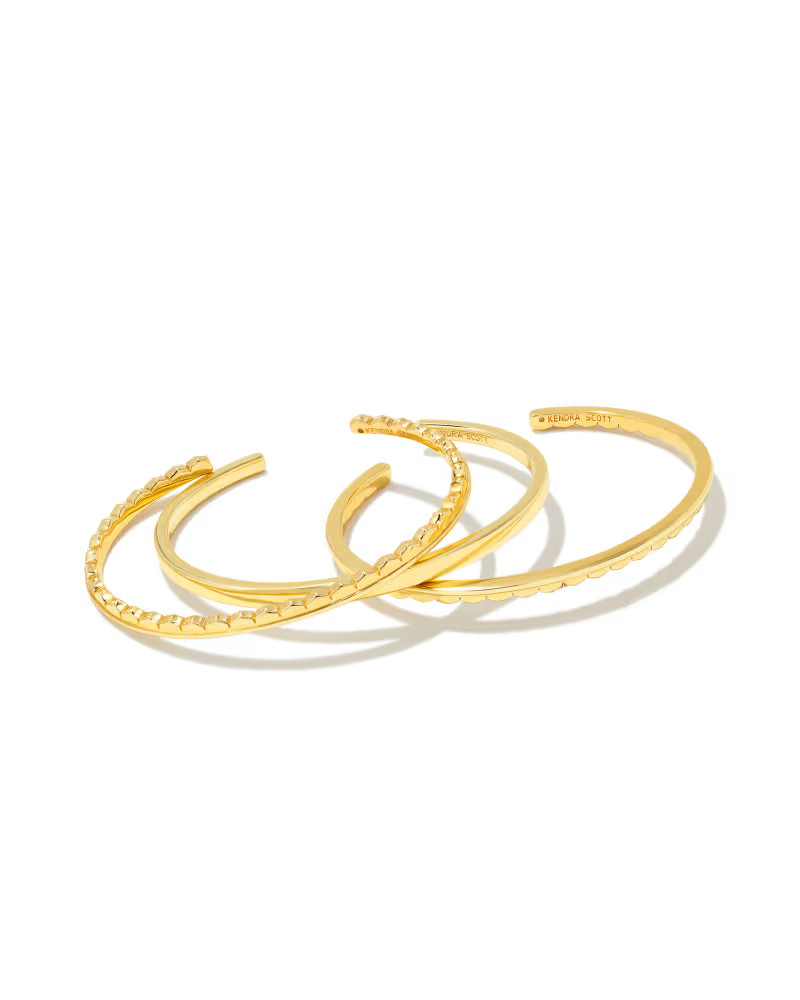 Quinn Cuff Bracelet Set of 3 in Gold | Kendra Scott