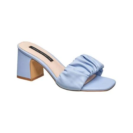 French Connection Women s Challenge Faux Leather Slip On Block Heeled Sandals | Walmart (US)