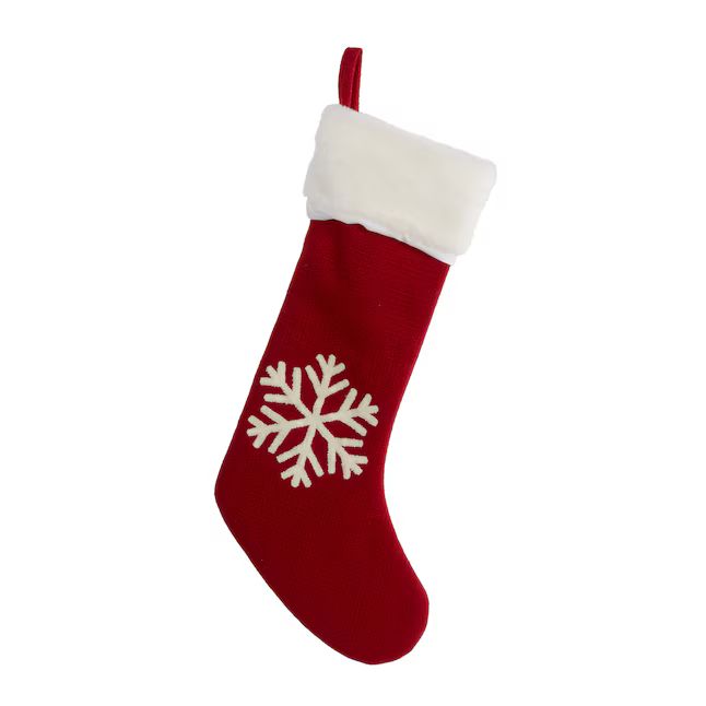 Holiday Living 10-in Red Snowflake Christmas Stocking | Lowe's