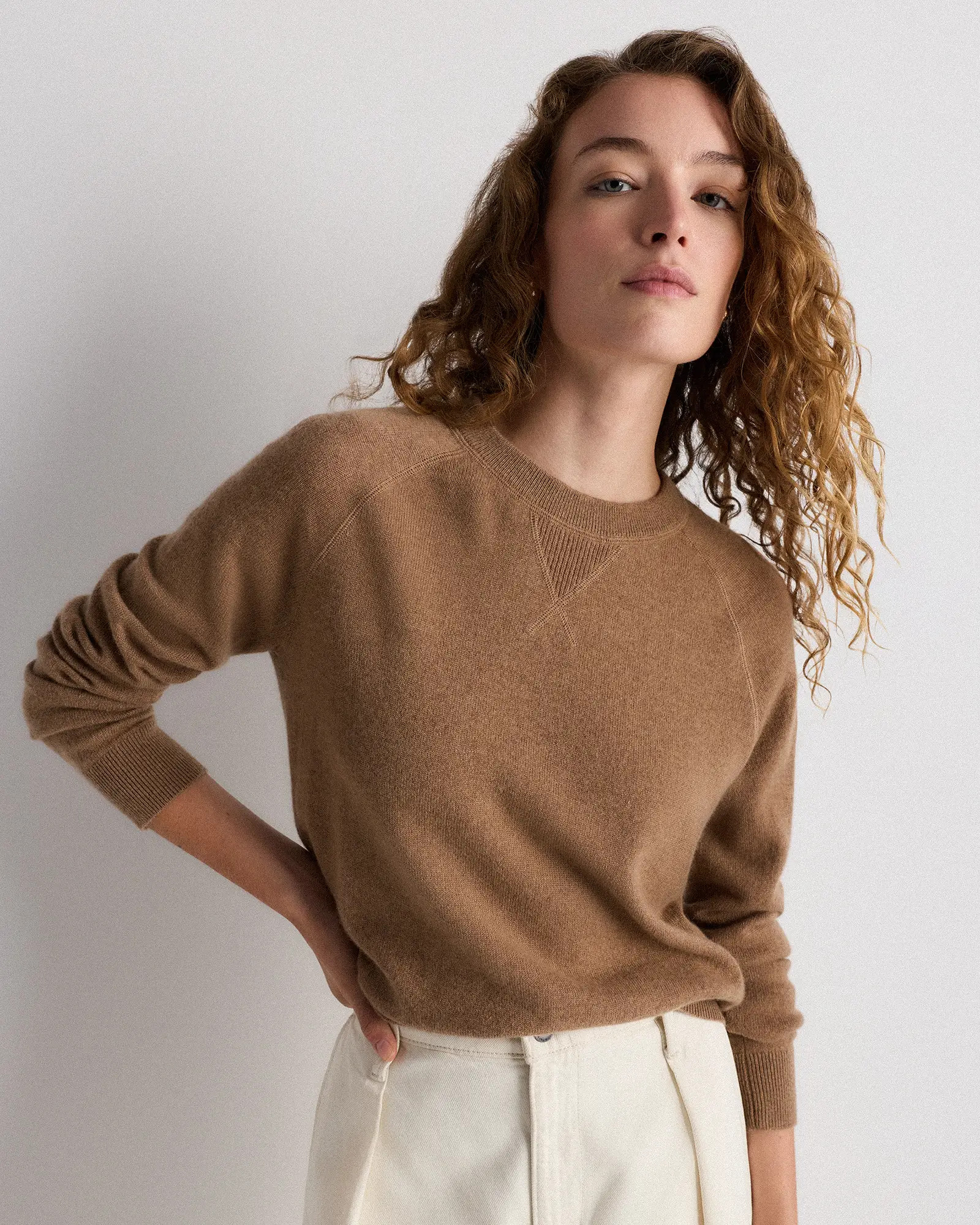 Mongolian Shrunken Cashmere Sweatshirt in Teak Brown | Quince