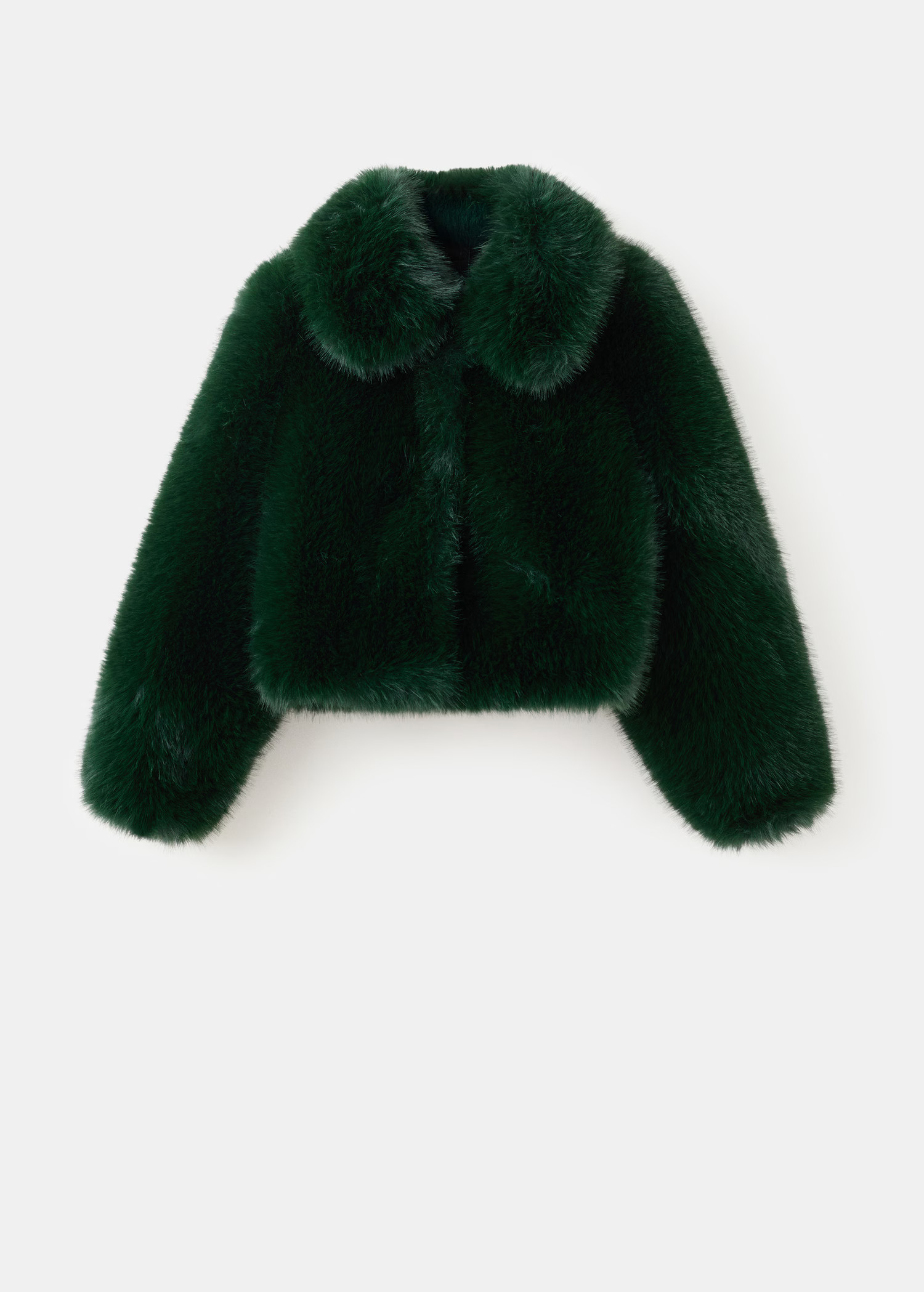 Faux-fur cropped jacket | Mango (US/MX/AU)