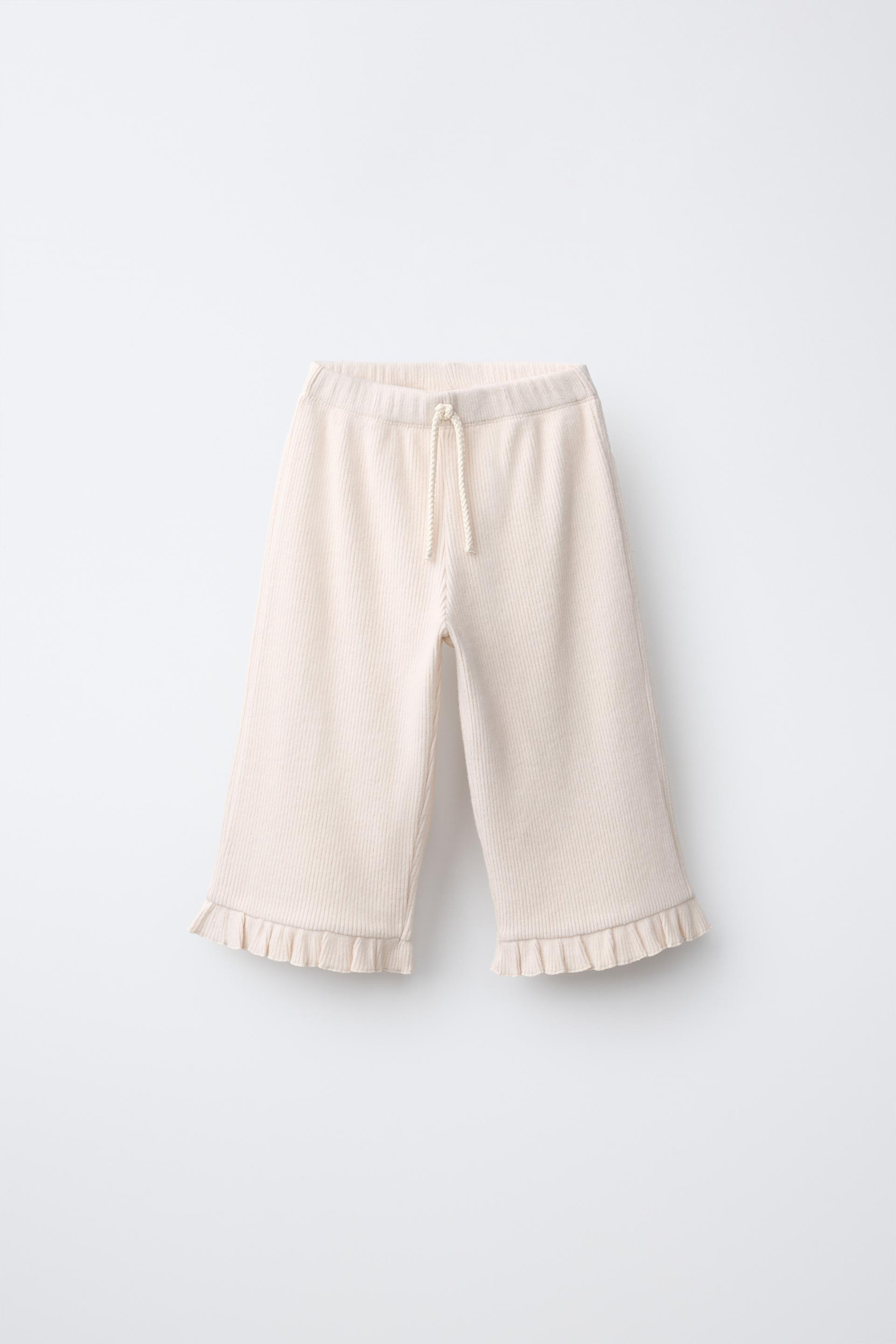 Zara - Soft Touch Culotte Pants - Ecru / Marl - 5 Years (43,3 Inches) - Kids | Zara US