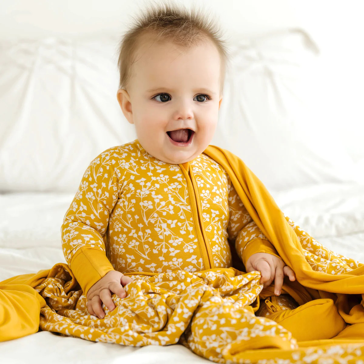 Golden Poppies Bamboo Viscose Zippy | Little Sleepies