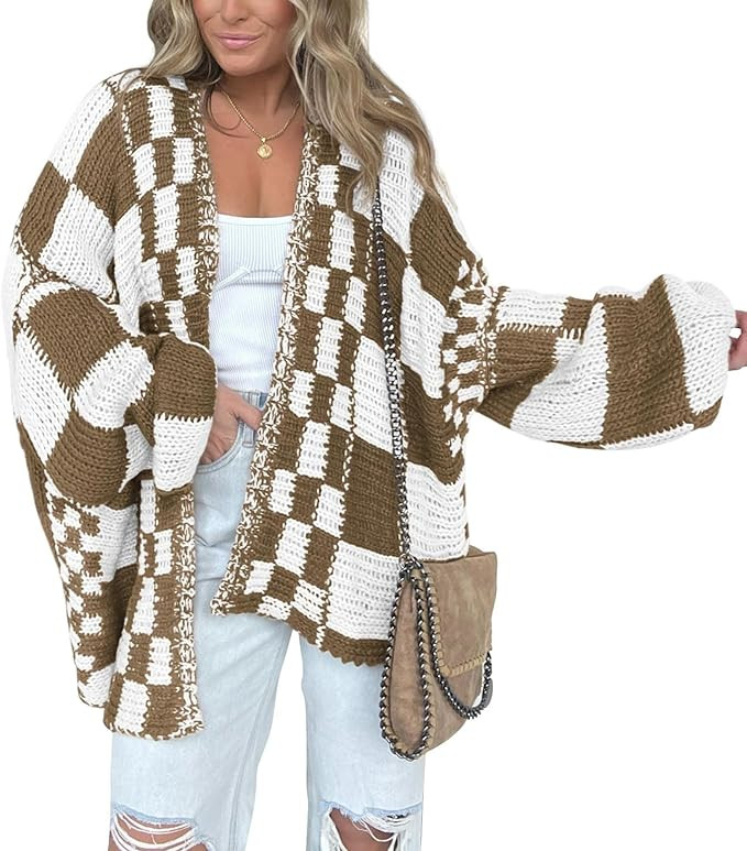 BTFBM Casual Cardigan Sweater for Women Fall 2026 Long Sleeve Sweaters | Fall Outfits, Loose Fit,... | Amazon (US)